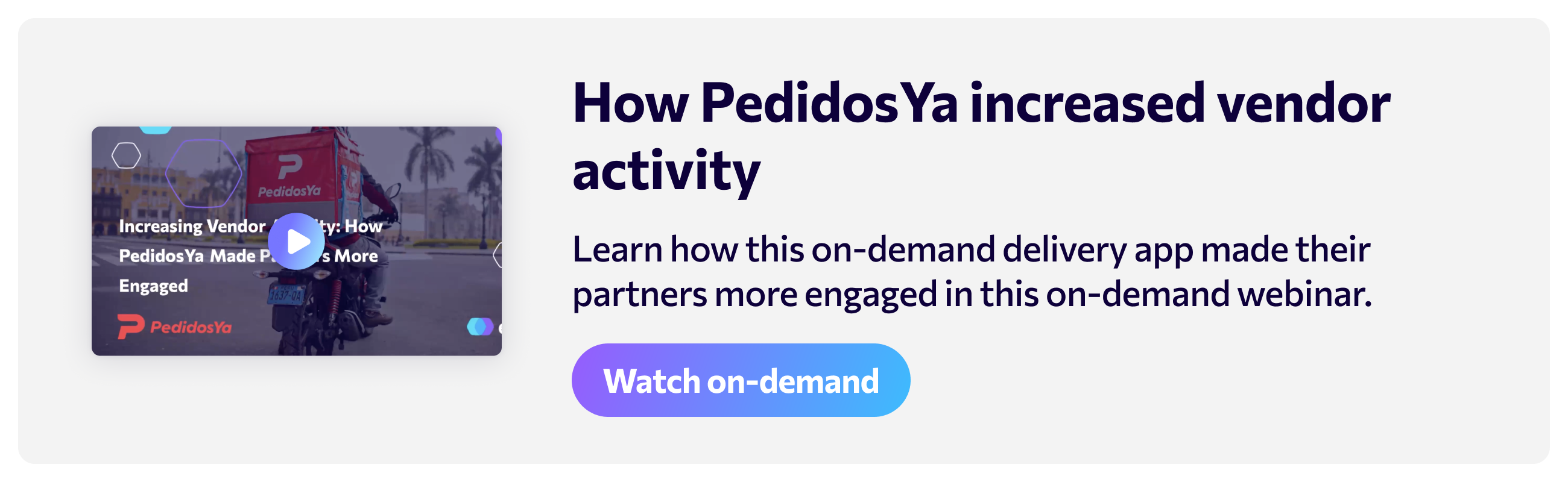 How PedidosYa increased vendor activity in on-demand